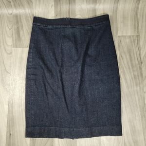 Boden Denim Pencil Skirt Womens Size 2P Blue Lined Straight Cotton Blend